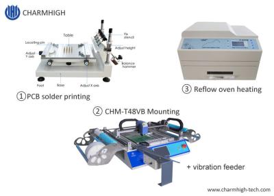 China Small SMT Line 3040 Stencil Printer + CHMT48VB Chip Mounter + T937M Lead-free Reflow Oven for sale