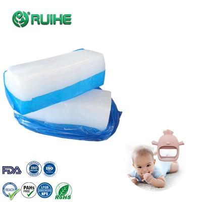 Chine 20-80 Shore A Hardness Translucent HTV Silicone Rubber For Baby Toys à vendre