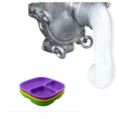 China 2.5% Food Grade Liquild Silicone Rubber Feeding Suction Bowl With Spoon for sale