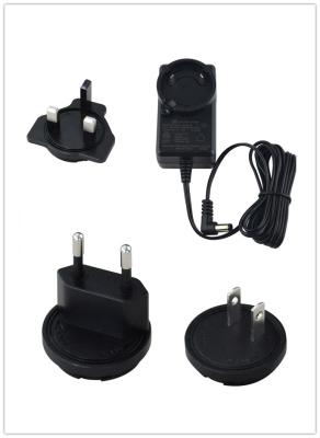 China 12 Volt AC DC Interchangeable Plug Adapter Under IEC 62368 Standard Approval for sale
