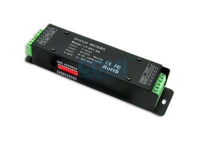 China 5 ~ decodificador del CV RGB DMX del regulador de 24V 15A LED con el zócalo verde del terminal DMX512 en venta