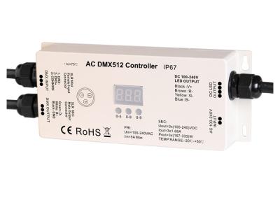 중국 고전압 IP67 방수 RGB 3 CH DMX512 LED 스트립 컨트롤러 100 - 240V 입력 및 출력 판매용
