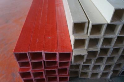 China 100*100mm Corrosion Resistant FRP Square Tube Fiberglass Structural Composits for sale