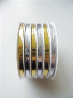Chine Bobine de bordage métallique métallique froissée de ruban du petit pain 5mm 6m de ruban emballée avec le film de rétrécissement à vendre