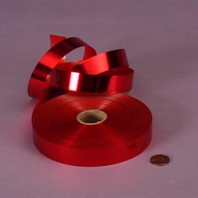 China Mirror Metallic Or Iridescent Laminated Polypropylene PP Ribbon Packed 50Y Per Roll for sale