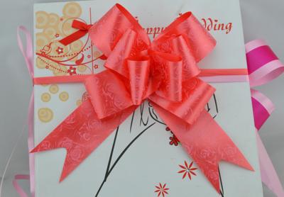 China Rose Printed or Heart logo Pull bow for Holiday and valentaine day gift packing for sale