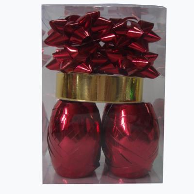 China Embossed Holographic Metallic Gift wrap Ribbon set for Supermarket and chain shops for sale