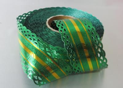 China 25 Yards Metallic with lace and gold line christmas gift ribbon OEM  ODM acceptable for sale