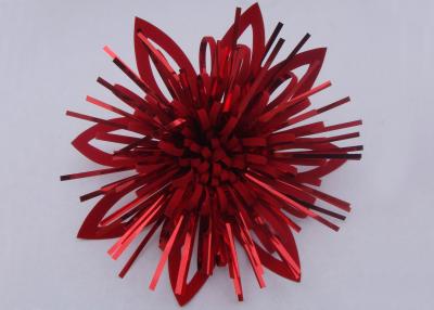 China Red Shinny PET Self - adhesive Fancy Bows for hair , Pre made Gift Flower Ribbon Bow for sale