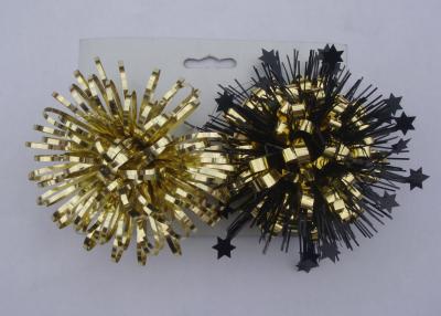 China Gold yellow 4Inch PET Firework fancy bows for wrapping paper , gift bags and tissue for sale