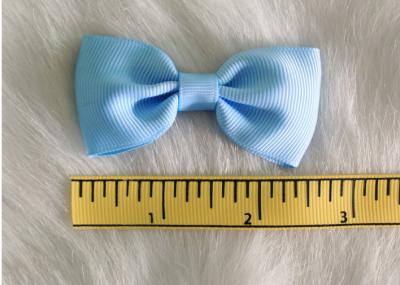 China Blue Fabric Polyester Grosgrain hair clip bow for girls headwear accessories for sale