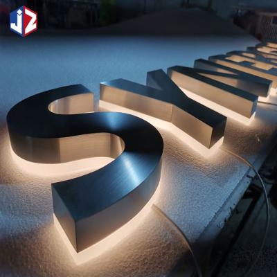 China Metal Stainless Steel LED Backlit Signage Luminous High Brightness for sale
