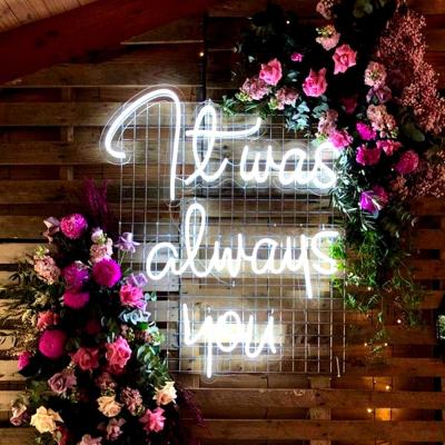 China Acrylic Plate Custom Wedding Neon Sign Low Consumption Neon Light Logo Sign for sale