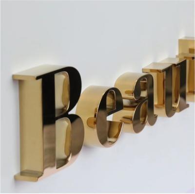 China Company Lobby Polished 3D Metal Letters Stainless Steel Lettering Signage for sale