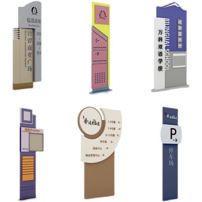 China Wayfinding Free Standing Pylon Sign Boards DC 12-24V Advertising Decoration for sale