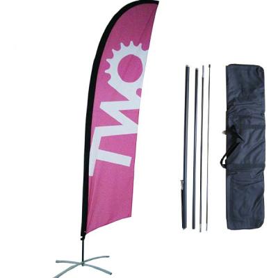 China Knitted Polyester CMYK Outdoor Banner Flags For Promotional Business Advertising for sale