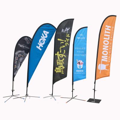 China Pantone Colour Promotional Flag Banners Screen printed knitted polyester for sale