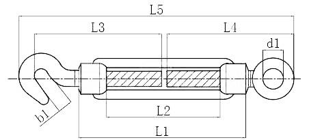 Quality Forged Galvanized DIN1480 Close Body Turnbuckle For Marine Rigging Hardware for sale