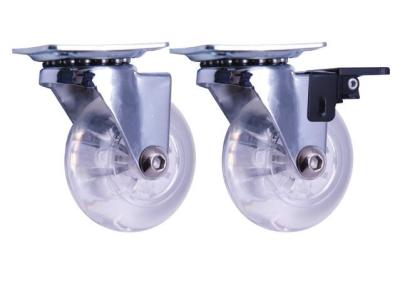 China Transparent Color Furniture Caster Wheels With Custom Different Sizes for sale