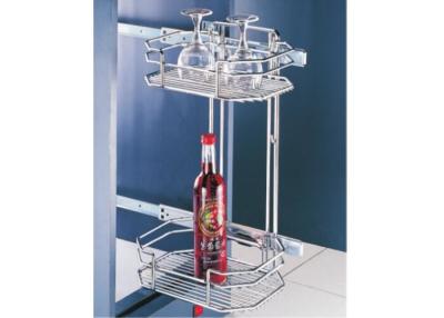 China Loadable Pull Out Storage Baskets For Cups / Bottles / Tall Glasses 300 / 700 MM for sale