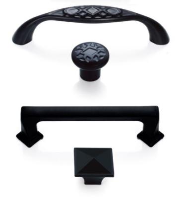 China Beautiful Black Door And Cabinet Handles Furniture Hardware Lightweight for sale