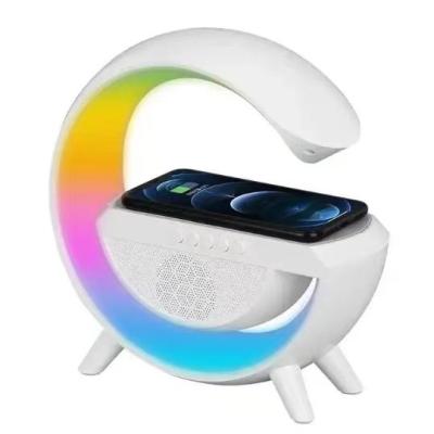 China 10W Smartphone Wireless Fast Charger Wireless Bluetooth Speaker With RGB Light Lamp for sale