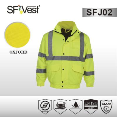 China 300D oxford High visibility Reflective Safety Jacket with pu or pvc coating , hi vis flying jacket for sale
