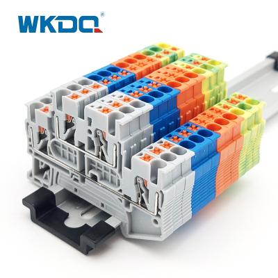 China Push In Connection Feed Through Din Rail Mount Terminal Block IEC 60947-7-1 Standard for sale