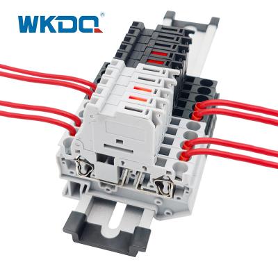 China ST4-HESILED Fuse Led Terminal Block Spring Clamp Wiring 300V for sale