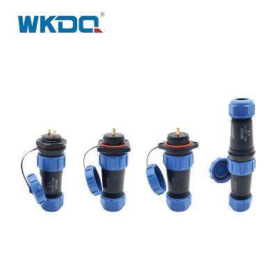 China Sp Threaded Coupling Waterproof Connector Wk21 Rear Nut Pin Male And Female Cable for sale