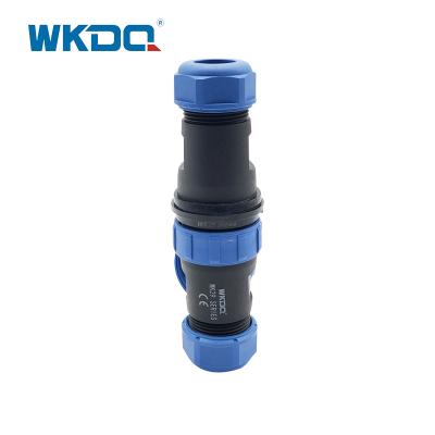 China IP68 Threaded Plug Socket Waterproof Connector Inline Type Wk29 Docking Pin for sale