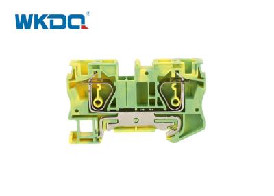 China JST 6-PE Universal Din Rail Power Distribution Block , Spring Loaded Wire Connector PE Ground for sale