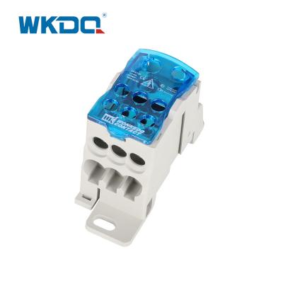 China Bloque de terminales de la mini distribución unipolar de la corriente eléctrica del carril UKK 125A del dinar, bloque de conector del tornillo en azul y gris en venta