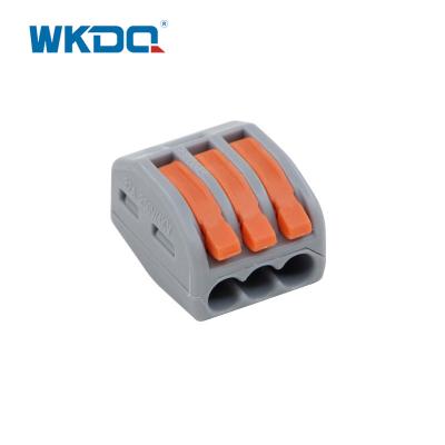China 222-413 Replace 3 Pole Quick Push In Connectors For Electrical Wiring With Operating Levers Nylon PA66 Material for sale