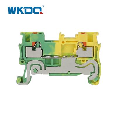 China Yellow Green Conductor Protect Grounding Terminal Blocks Flame Resistant Nylon for sale