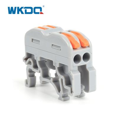 China PCT 212 Series 2 Pin Compact Conductor Din Rail Terminal Blocks Cable Wire Connector for sale