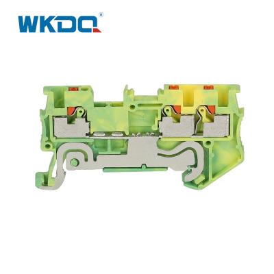 China Multi - Conductor Small Wire Terminal Block Yellow and Green Electrical Connector Blocks for sale