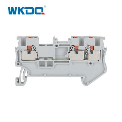 China Feed Through Wire Electrical Terminal Block 1.5mm 1 Input 2 Output Push In Terminals for sale