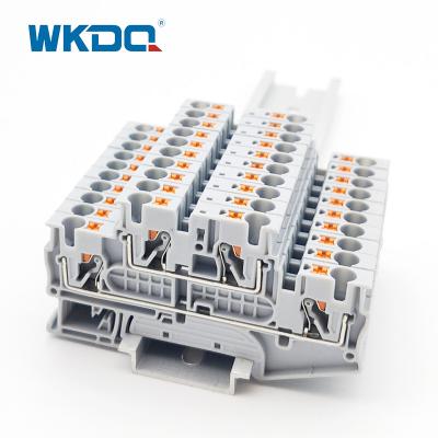 China JPTTB 4 Din Rail Push In Double Level Terminal Block 4mm2 for sale