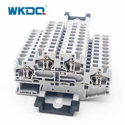 China JSTTB 4 Spring Terminal Block Connector Grey Color High Grade Two Conductors for sale