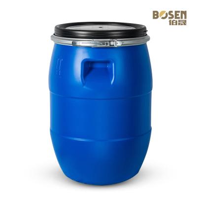 China Durable Plastic Chemical Barrel 60L Round Bucket With Iron Ring for sale