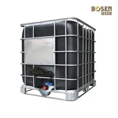 China Functional Chemical IBC Tote Tank 1000L Square Shape Black Color for sale