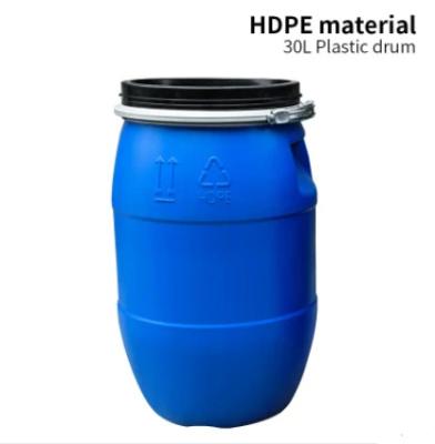 China Chemical HDPE Plastic Container 30L Heavy Blue Plastic Drum Round for sale