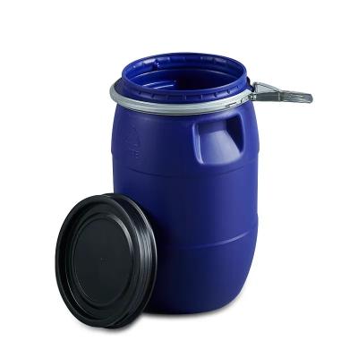 China OEM / ODM Open Head Plastic Drum HDPE Plastic Bucket Blue Alkali Resistant for sale