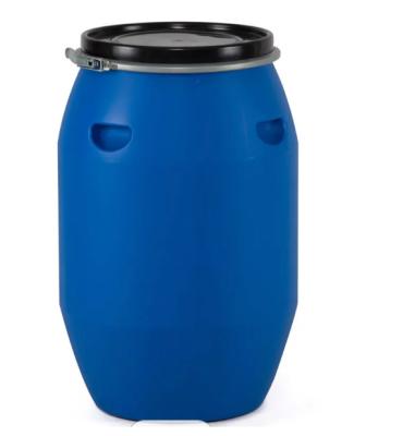 China Blue Recycled Open Head Plastic Drum 125L Round Chemical Packing for sale