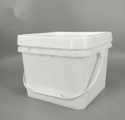 China 20L Rectangle Plastic Paint Bucket Customized White 20 Litre for sale