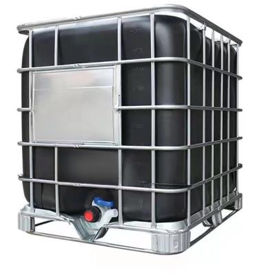 China 1000 Liters IBC Galvanized Steel Outer Cage And Black Inner Container For Chemical Industry Te koop