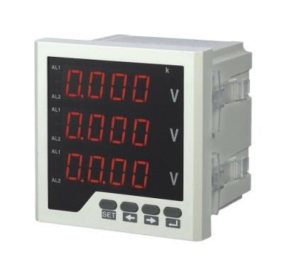 China Three Phase Three Wire/Four Wire LED display digital panel meter generator Voltage Meter 80*80 for sale