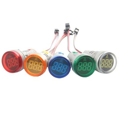 China Big Digital Tube round LED Indicator Ammeter digital indicator Signal light ammeter tester measuring ampere meter for sale