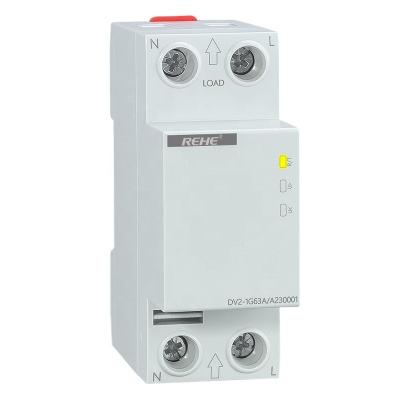 China DV2-1G63A Programmable Over and Under Voltage Automatic Reset device 63A for sale